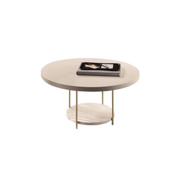 Imagem de Mesa de Centro Decorativa Sala de Estar Walker Pés de Aço Tampo MDF Off White G26 - Gran Belo