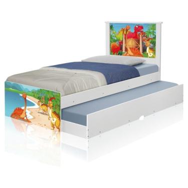 Imagem de Bicama Juvenil Adesivada Terra Dos Dinossauros Com Colchões
