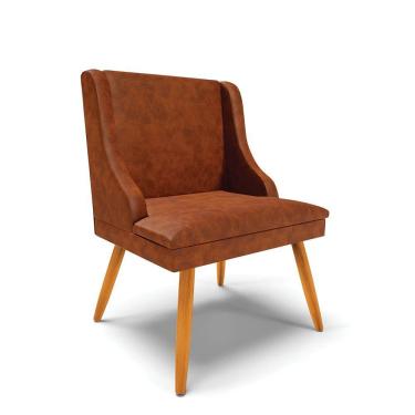 Imagem de Cadeira Corano Nozes Pés Palito Castanho