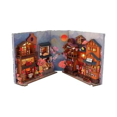 Imagem de Estante De Livros Miniatura De Madeira Para Casa De Bonecas, Kit Model