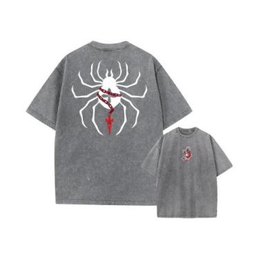 Imagem de Camiseta Unissex Vintage Hunter X Hunter Com Estampa Gráfica Ácida Em 