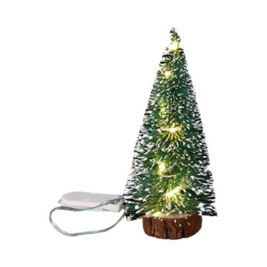Imagem de Mini Árvore De Natal Artificial Com Luzes LED, Ornamento De Mesa Verde