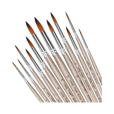 Imagem de Conjunto De 12 Pincéis Profissionais De Nylon Para Pintura Acrílica, A