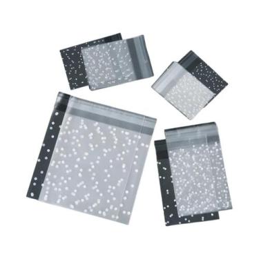 Imagem de Sacos De Presente Transparentes Com Bolinhas Brancas 100pcs Embalagem 
