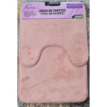 Imagem de Jogo Tapete de Banheiro 2 peças Realce Rio Home rosa