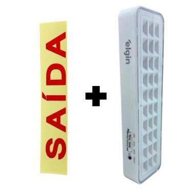 Imagem de Luminaria Emergencia Recarregavel 30 Leds Litio Bivolt Branca Elgin, B