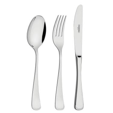 Imagem de Faqueiro Tramontina Mônaco Aço Inox Facas De Mesa Forjadas Brilho Detalhes No Cabo Sem Estojo 101 Pç