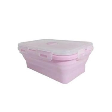 Imagem de Pote Marmita Retrátil Silicone Pequeno Rosa-Unissex
