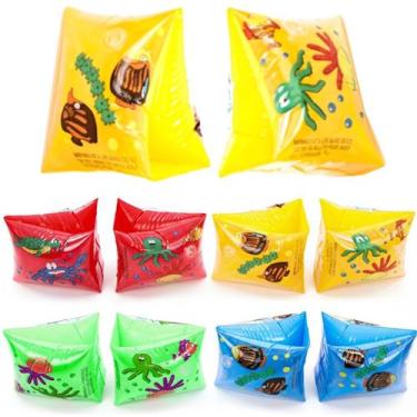 Imagem de Kit com 5 Boias de Braço para Crianças Suporta até 20kg Estampada Peix