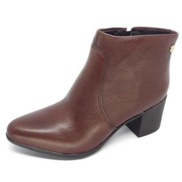 Imagem de Bota Bottero Cano Baixo Salto Médio Couro Zíper Lateral-Feminino