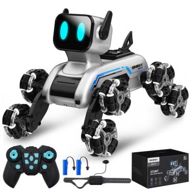 Imagem de Carrinho robô cachorro SIMREX 8 rodas com rodas mecanum LED e controle por gestos TOY2503