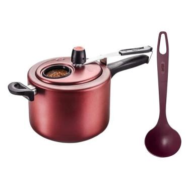 Imagem de COMP Kit MTA: Panela de Pressão Antiaderente c/ Visor 4,5L Cereja + Co