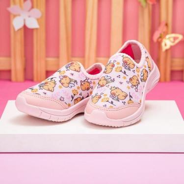 Imagem de Tênis Infantil Menina Slip-On Pinokio Com Estampa De Capivara - Confor