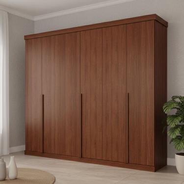 Imagem de Guarda-roupa Casal 6 Portas 267cm 100% Mdf Linhares Espresso Móveis Jequitiba