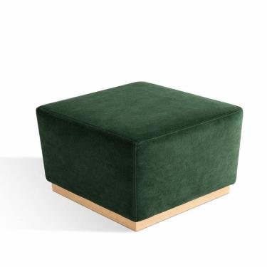 Imagem de Puff para Sala de Estar Veludo Leti Verde /Mel