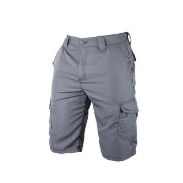 Imagem de Bermuda Cargo Poly Adventure - Camuflado e Liso - Safo Militar, Cinza,