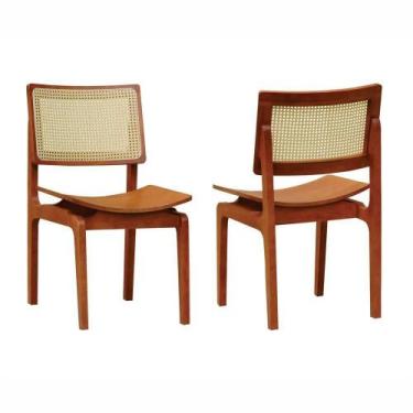 Imagem de Kit 2 Cadeiras Gus Madeira Maciça Encosto Telinha Assento Anatômico - 