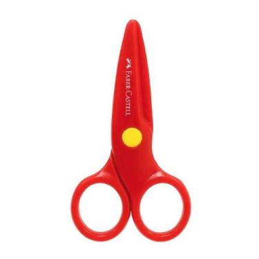 Imagem de Tesoura Escolar Supersegura Faber-castell Vermelho