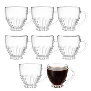 Imagem de Jogo 8 Xícara De Vidro Café Chá 110ml Brasiliano Em Casa Tem