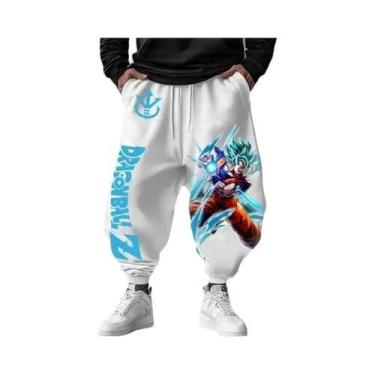 Imagem de Calças Jogger Unissex De Algodão Com Punho No Tornozelo E Perna Larga,