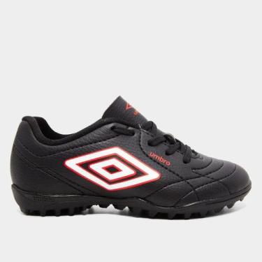 Imagem de Chuteira Infantil Society Umbro Class Footballer, Preto, Branco, 35