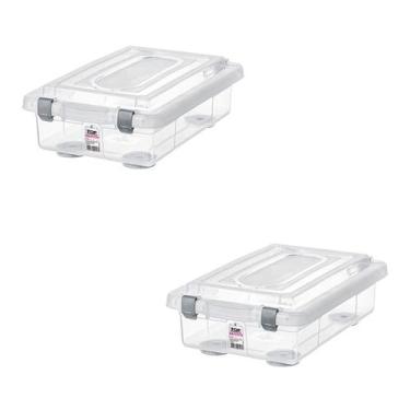Imagem de Kit 2 Caixa Organizadora Transparente 8,6L Rigida Sanremo