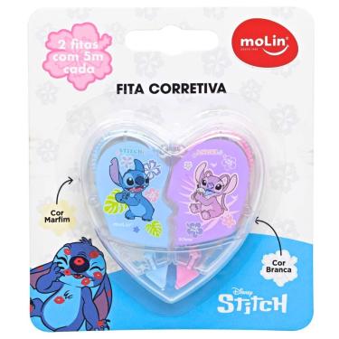 Imagem de Fita Corretiva Molin do Brasil Dupla 5M Cada Stitch e Angel Aplicação Rápida e Eficiente 1 Unidade