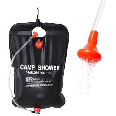 Imagem de Chuveiro Solar Portátil Camping Bolsa Banho 20 l Aquecimento em 3 Horas Preto HW