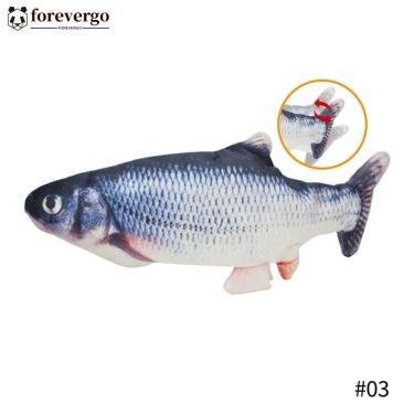 Imagem de Brinquedo para Gatos OEM Gato Usb Peixe Interativo Flexível Realista em Algodão e Plástico 28cm 1 Unidade