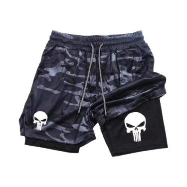 Imagem de Shorts Masculinos De Performance 2 Em 1 Para Corrida E Treino Com Bols