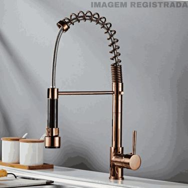Imagem de Torneira de Cozinha Malibu Água Fria de Bancada em Latão Cromado Gourmet Luxo Rosê OEM