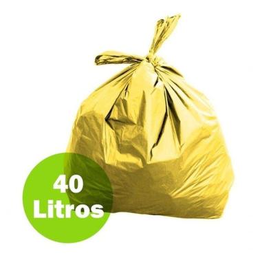 Imagem de Saco para Lixo Saco de Lixo Amarelo 40 Litros Coleta Seletiva - 100 un 50 X 55 cm Higipack