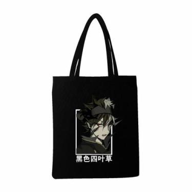 Imagem de Sacola de lona Black Clovers Anime Fans Gift Ombro - yiweisai