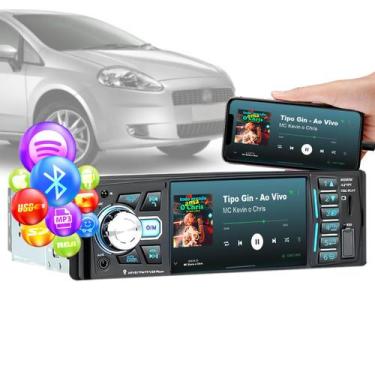 Imagem de Radio Dvd Bluetooth Mp5 Usb 1din Espelhamento Fiat Punto - OESTESOM