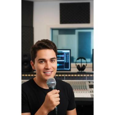 Imagem de 2x Microfone Metal Som Potente Karaoke Profissional P10 - Congratulati