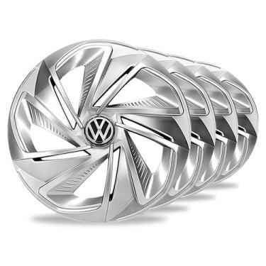 Imagem de Jogo 4 Calotas Nitro Silver Aro 13 Vw Gol G1 G2 G3 G4 G5 Up - Elitte