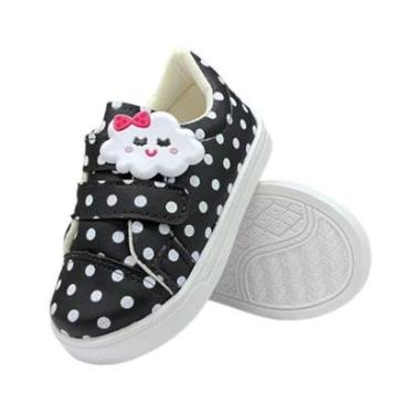 Imagem de Tênis Infantil Feminino Preto com Estampa e Velcro – Conforto e Segurança-Feminino