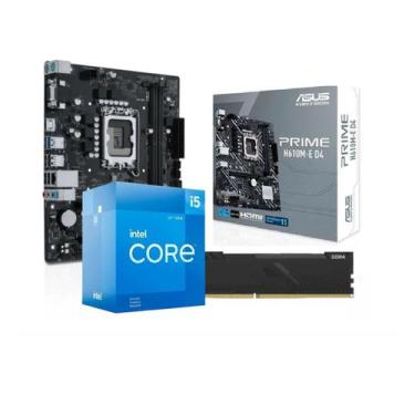 Imagem de Kit Upgrade Intel i5 12400F, Placa Mãe Asus Prime H610M-CS, Memória RA