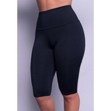 Imagem de Bermuda Suplex Longa Lisa Moda Fitness Feminina Academia Ciclista-Feminino