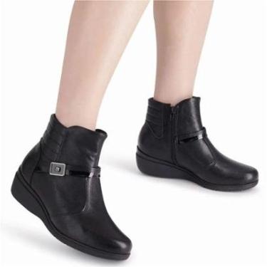 Imagem de Bota Piccadilly Feminina Cano Curto Anabela Original Conforto Maxi-Feminino