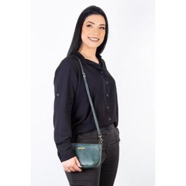 Imagem de Bolsa feminina pequena de couro Iria, Verde