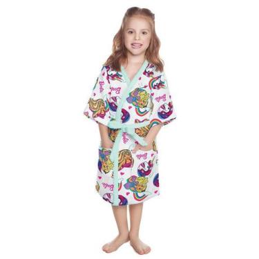 Imagem de Roupão Felpudo Infantil Quimono Barbie Reinos Mágicos PP - Lepper