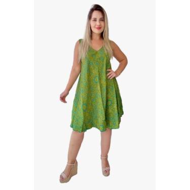 Imagem de Vestido Feminino Indiano Seda Premium Regata Cod 122 - Aléci Fashion, 