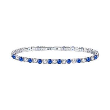 Imagem de Pulseira De Tênis Feminina De Luxo Em Prata Com Zircônia De Cristal Ar