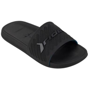 Imagem de Chinelo Masculino Conforto Slide Slip On Free II Rider, Preto, Azul, 3
