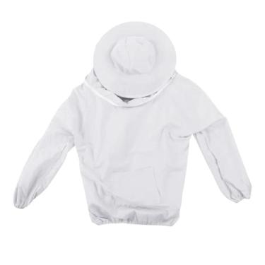 Imagem de Jaqueta de apicultor, jaqueta respirável e ultrafina de poliéster ventilado Jaqueta de apicultor Acessórios para apicultores para a maioria dos adultos(Branco)