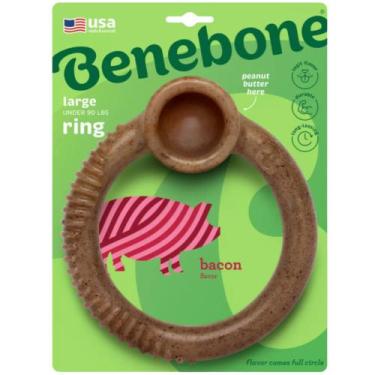 Imagem de Brinquedo Roer Mordedor Benebone Ring Bacon Para Cães Grande