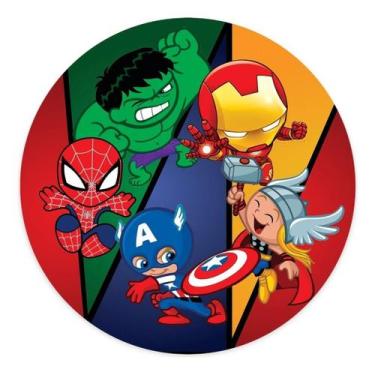 Imagem de Capa Para Mini Painel Redondo Decoração em Casa Heróis Cute Infantil M