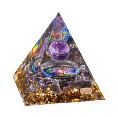 Imagem de Pirâmide De Energia De Quartzo Rosa Orgonite, Ferramenta De Cura Reiki
