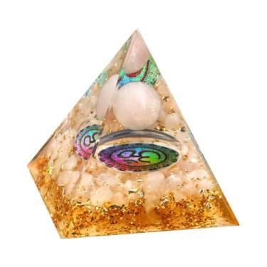 Imagem de Pirâmide De Energia De Quartzo Rosa Orgonite, Ferramenta De Cura Reiki